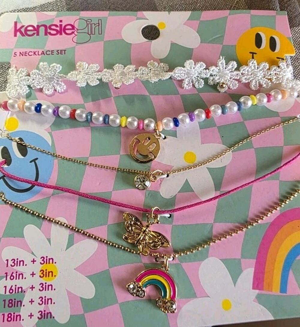 Kensie Girl 5 Necklace Set Birthday Dress up Play Fun Special